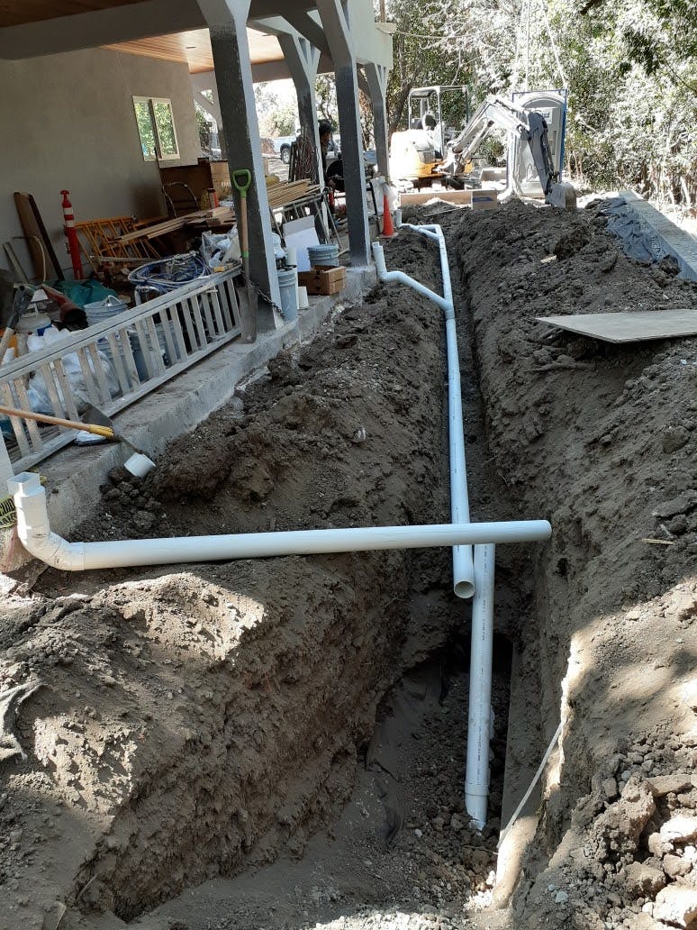 French drain installation